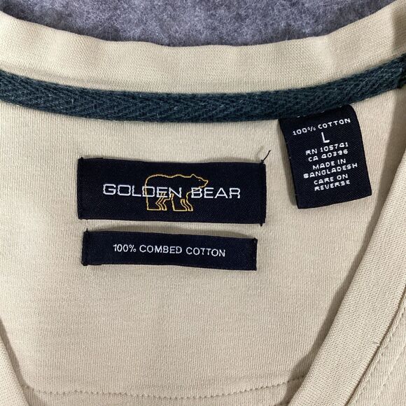 Jack Nicklaus Golden Bear Mens V-Neck Golf Sweater Vest Size Large Beige Cotton - Picture 8 of 11